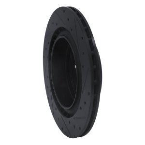 Infiniti G35 Brake Rotor (1) - Rear Left - R1 Concepts - Drilled & Slotted - Black - `03-`08